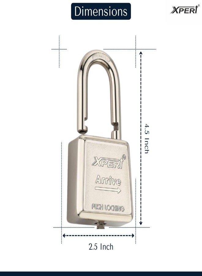 Xpert Arrive Premium Padlock with Push Locking by Xpert (Pack of 1) with 4 Ultra Keys - Image 2